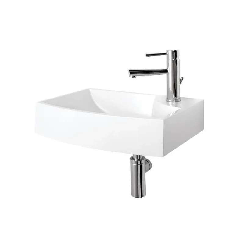 Vannas istabas izlietne Paa Mini Step, akmens masa, 53 cm x 36 cm x 15 cm, balta krās.