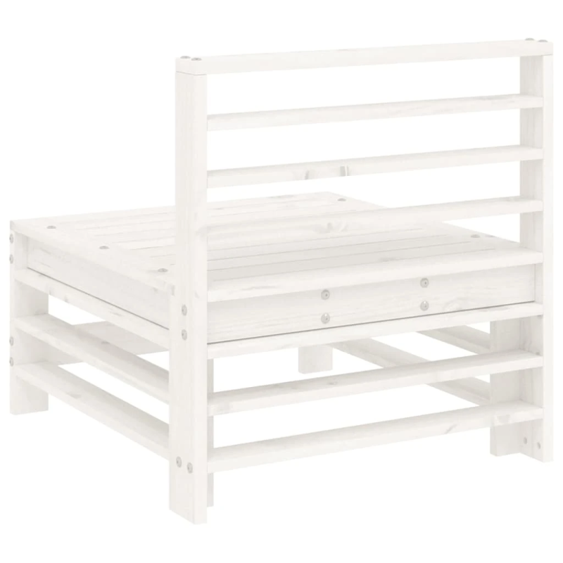 vidaXL vidējie dārza dīvāni, 2 gab., balti, priedes masīvkoks