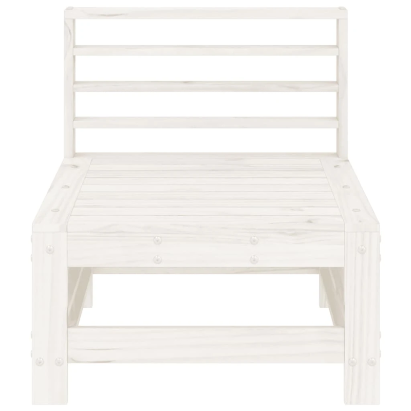 vidaXL vidējie dārza dīvāni, 2 gab., balti, priedes masīvkoks