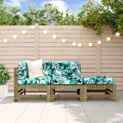 vidaXL 3-daļīgs dārza mēbeļu komplekts, impregnēts priedes koks