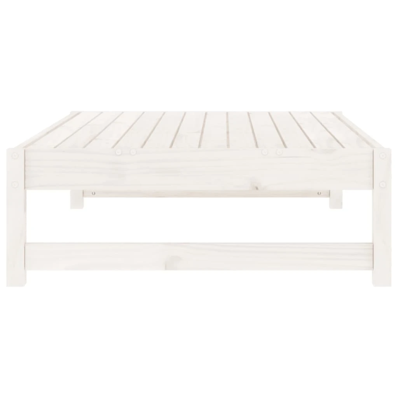 vidaXL dārza kājsoliņš, 120x80 cm, priedes masīvkoks, balts