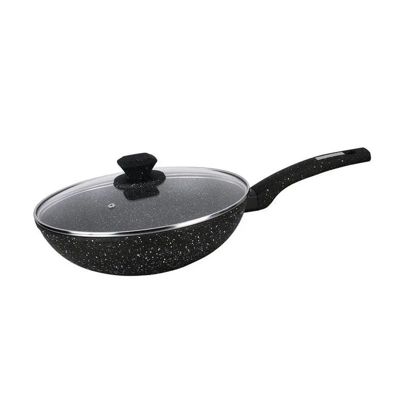 Cepšanas panna ar vāku Bollire BR1011, 28 cm, alumīnijs-marmora