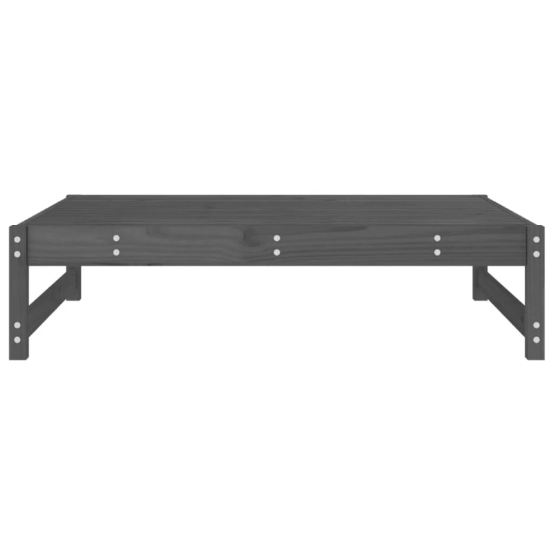 vidaXL dārza kājsoliņš, pelēks, 120x80 cm, priedes masīvkoks