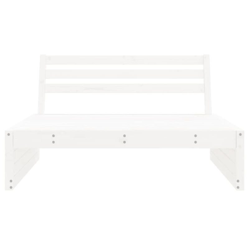 vidaXL dārza vidējais dīvāns, balts, 120x80 cm, priedes masīvkoks