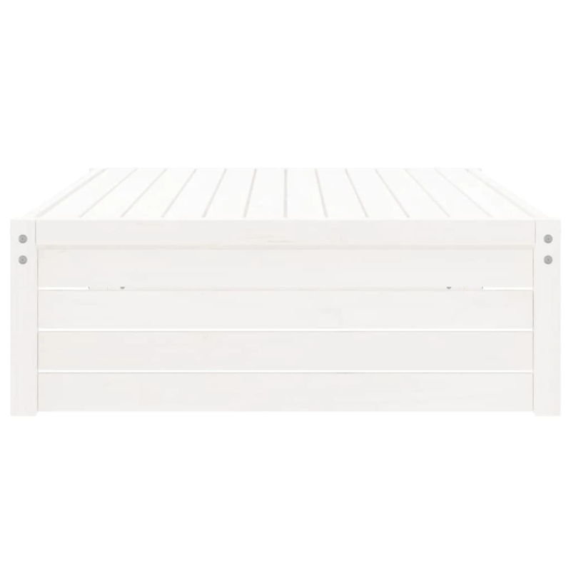 vidaXL dārza kājsoliņš, 120x80 cm, priedes masīvkoks, balts