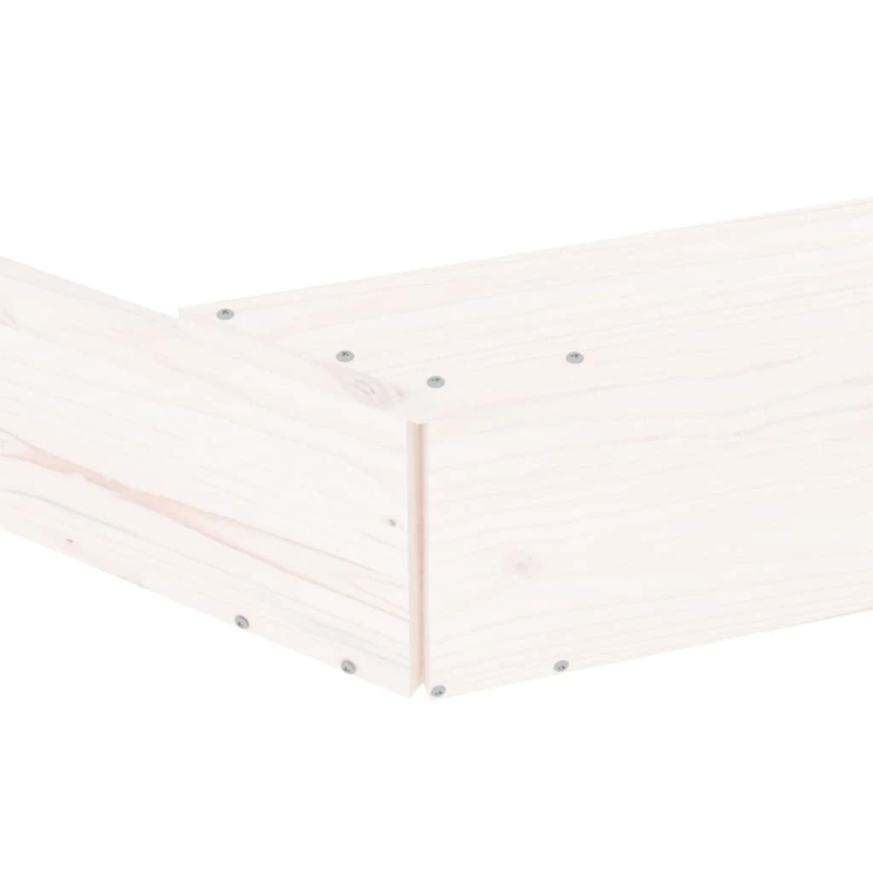 vidaXL smilšu kaste ar sēdekļiem, balta, astoņstūra forma, priede