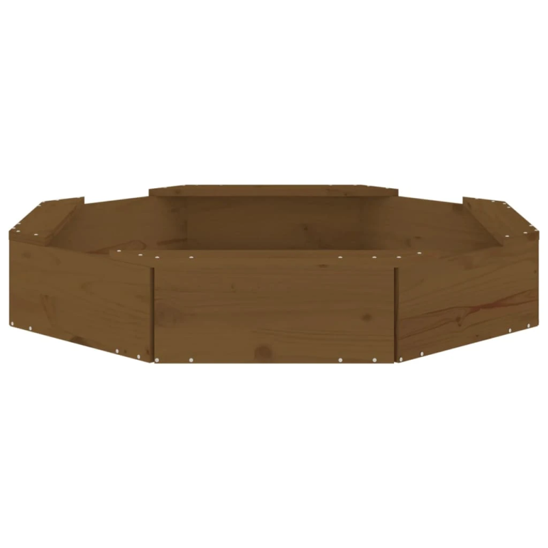 vidaXL smilšu kaste ar sēdekļiem, brūna, astoņstūra forma, priede