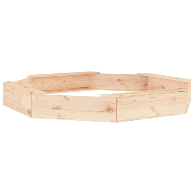 vidaXL smilšu kaste ar sēdekļiem, astoņstūra forma, priedes masīvkoks