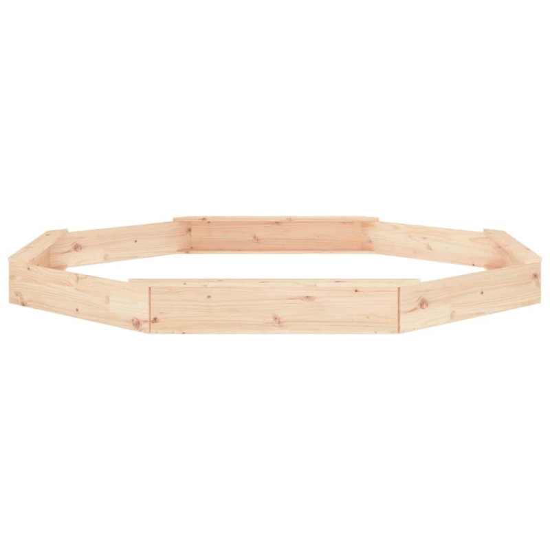 vidaXL smilšu kaste ar sēdekļiem, astoņstūra forma, priedes masīvkoks