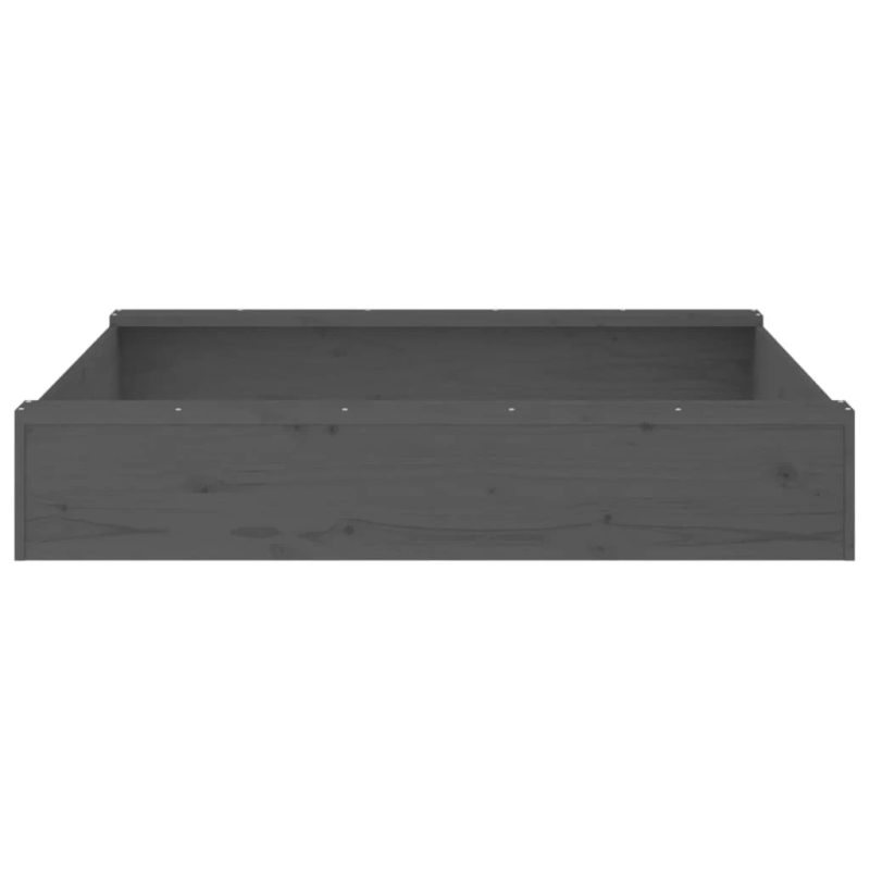 vidaXL smilšu kaste ar sēdekļiem, pelēka, kvadrāta forma, priedes koks