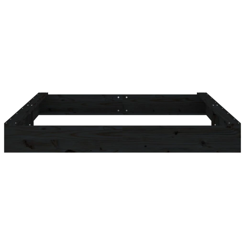 vidaXL smilšu kaste ar sēdekļiem, melna, kvadrāta forma, priedes koks