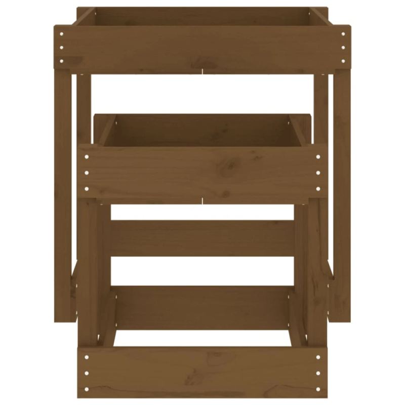 vidaXL smilšu rotaļu galdi, 2 gab., medus brūns priedes masīvkoks