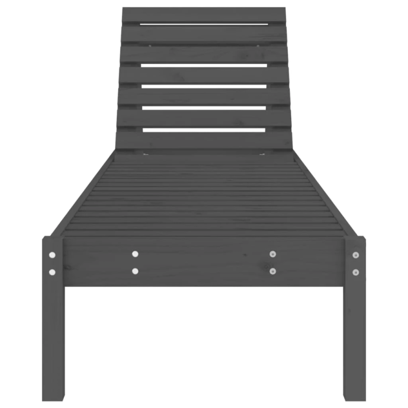 vidaXL sauļošanās zvilnis, pelēks 199,5x60x74 cm, priedes masīvkoks