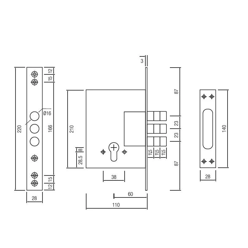 Iemontējamā slēdzene siba 10257 sn