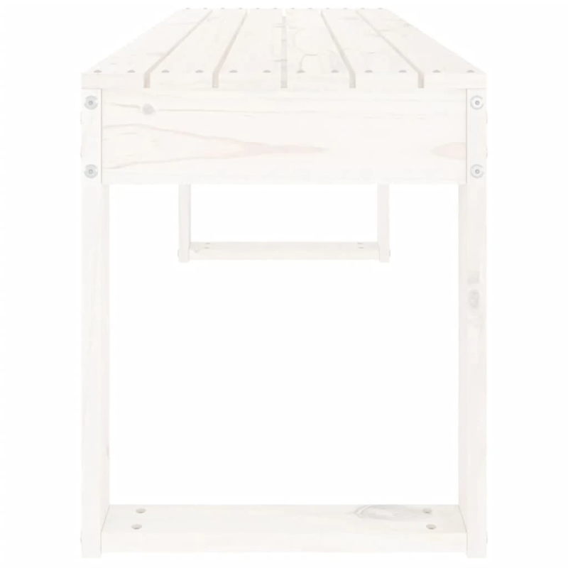 vidaXL dārza sols, 110x38x45 cm, priedes masīvkoks, balts
