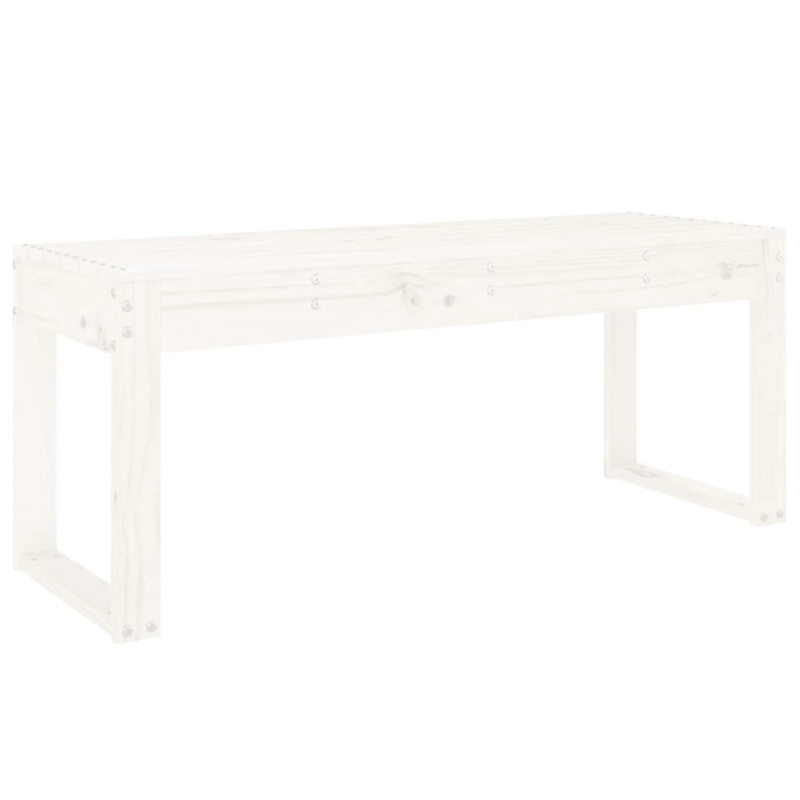 vidaXL dārza sols, 110x38x45 cm, priedes masīvkoks, balts