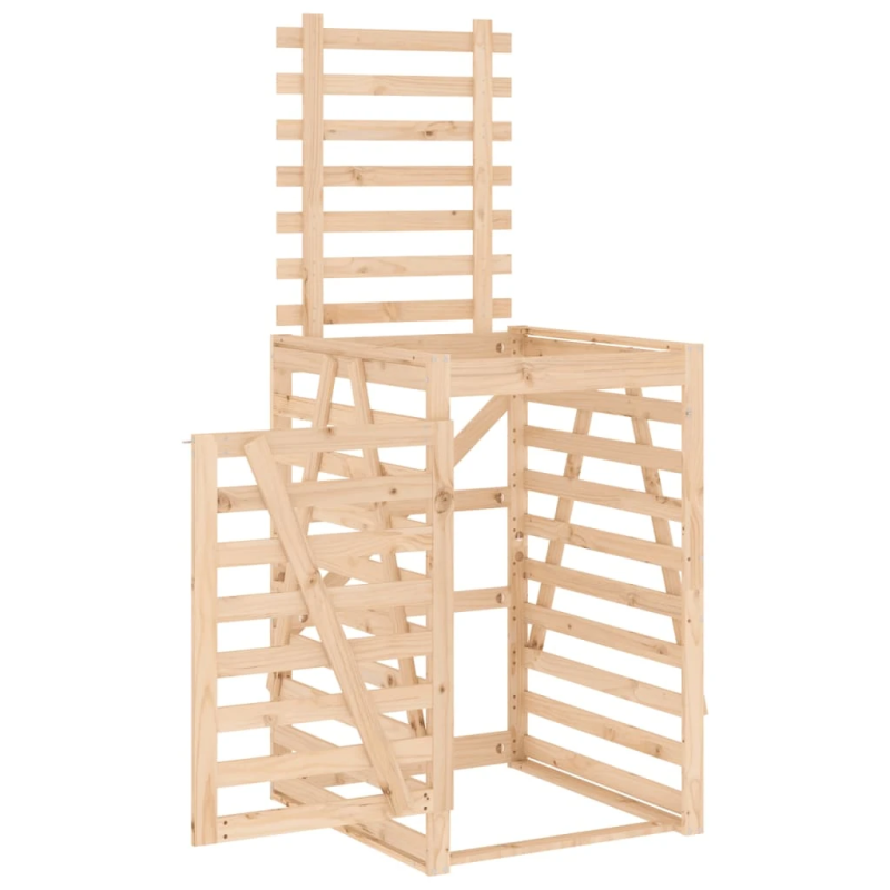 vidaXL atkritumu tvertnes nojume, 84x90x128,5 cm, priedes masīvkoks