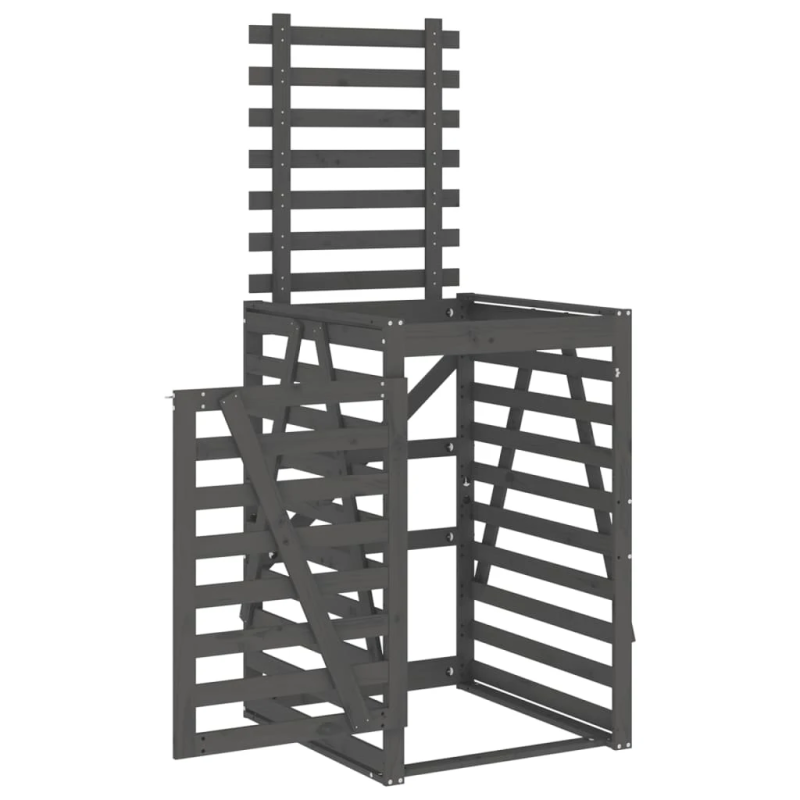 vidaXL atkritumu tvertnes nojume, 84x90x128,5 cm, priedes masīvkoks