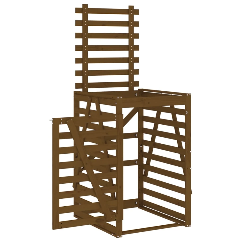 vidaXL atkritumu tvertnes nojume, 84x90x128,5 cm, priedes masīvkoks