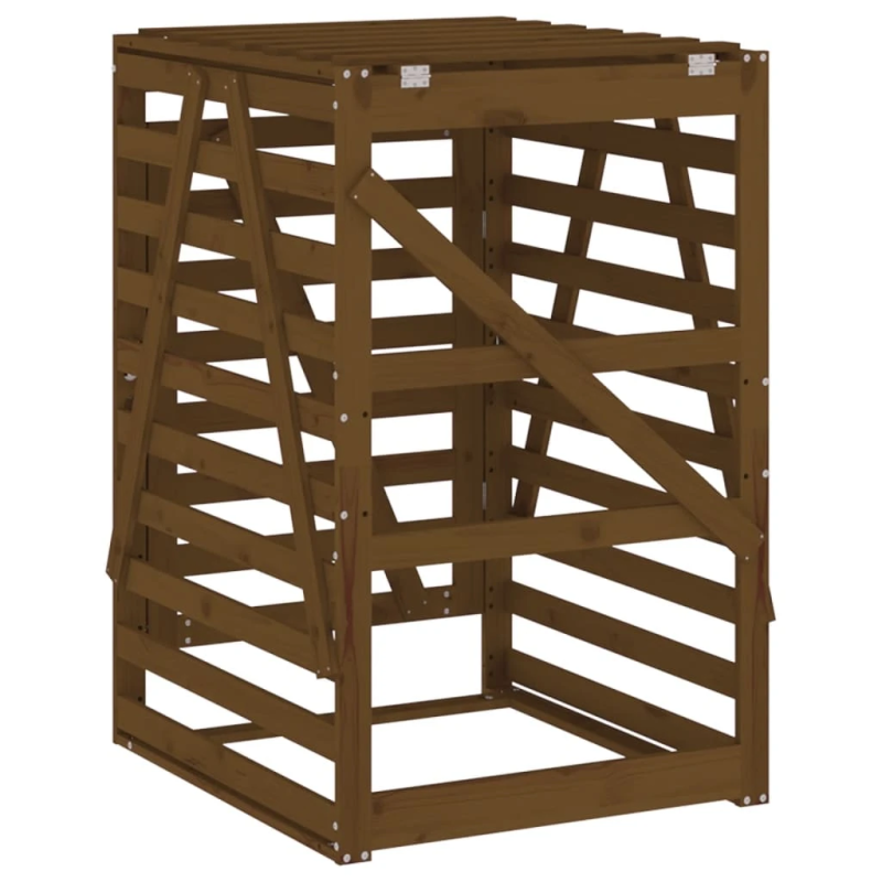 vidaXL atkritumu tvertnes nojume, 84x90x128,5 cm, priedes masīvkoks