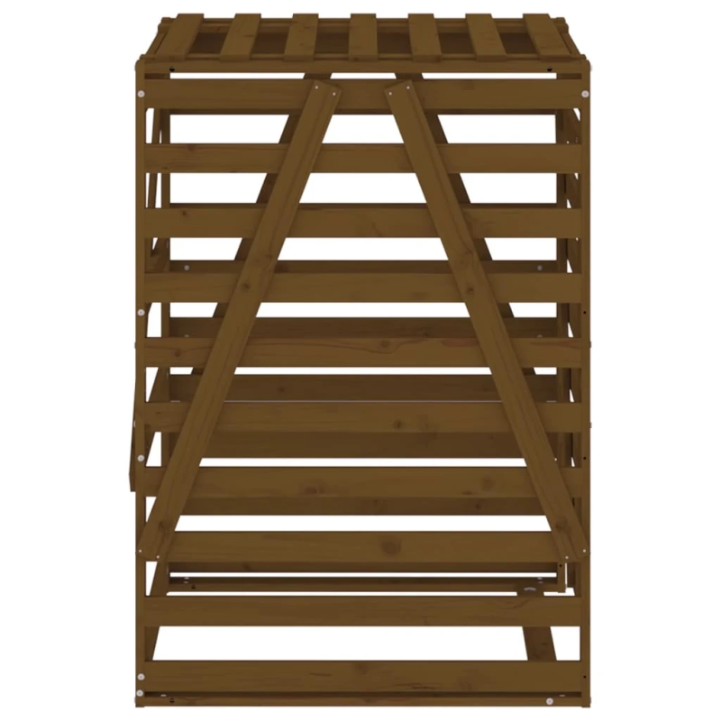 vidaXL atkritumu tvertnes nojume, 84x90x128,5 cm, priedes masīvkoks