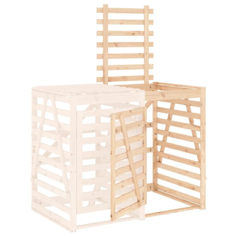 vidaXL atkritumu tvertnes nojume, priedes masīvkoks