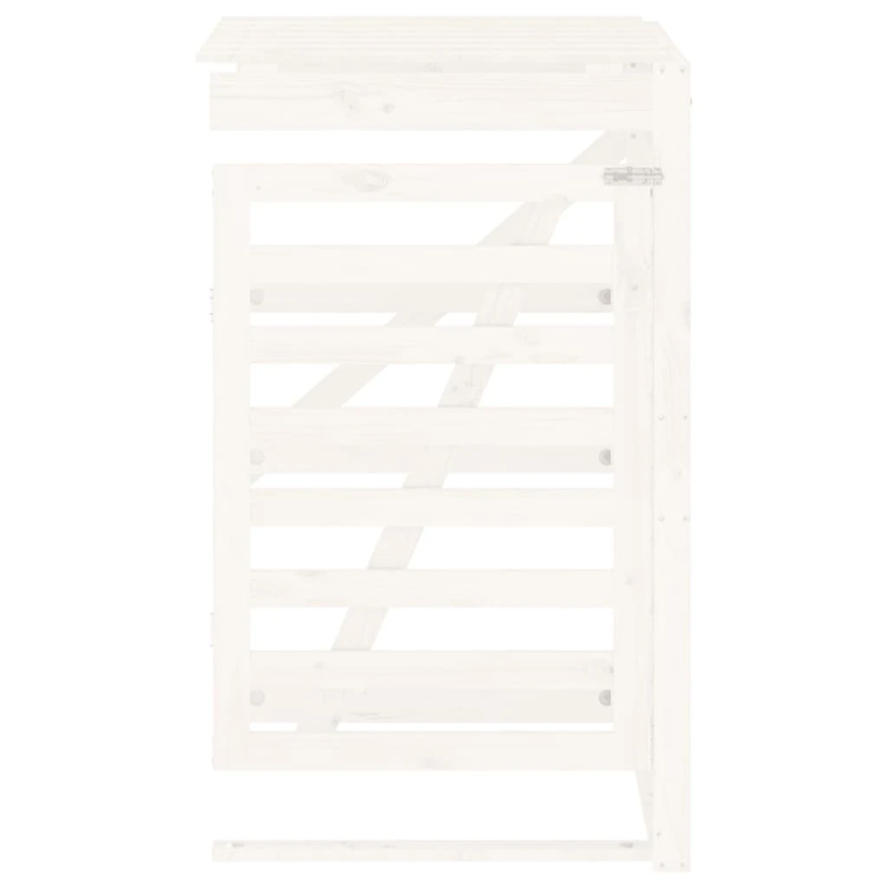 vidaXL atkritumu tvertnes nojume, balta, priedes masīvkoks