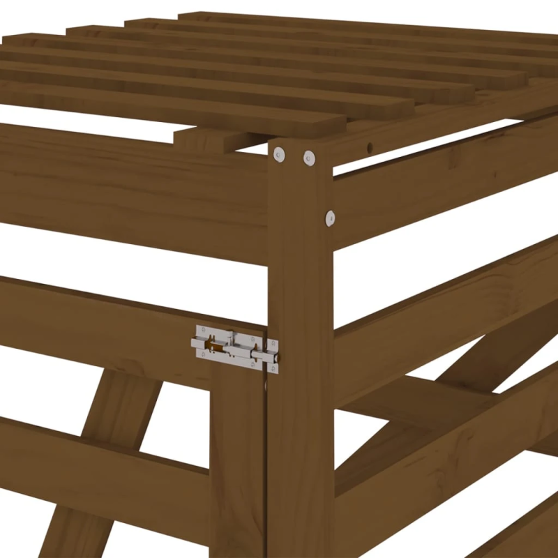 vidaXL atkritumu tvertnes nojume, medus brūna, priedes masīvkoks