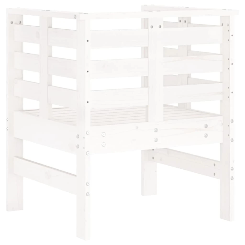 vidaXL dārza krēsli, 2 gab., 61,5x53x71 cm, priedes masīvkoks, balti