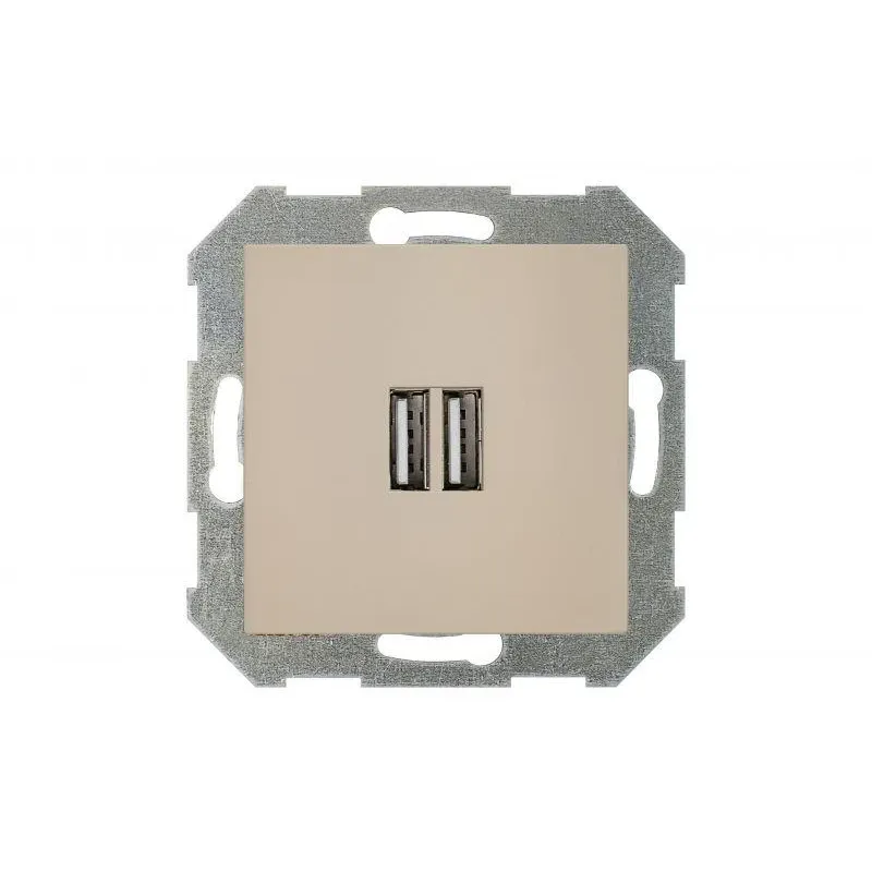 USB lādētājs Liregus Retro, matēts krēmkrāsas tonis