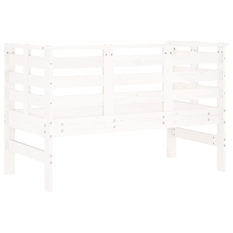 vidaXL dārza sols, balts, 111,5x53x71 cm, priedes masīvkoks