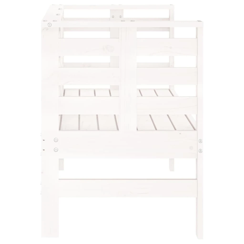 vidaXL dārza sols, balts, 111,5x53x71 cm, priedes masīvkoks