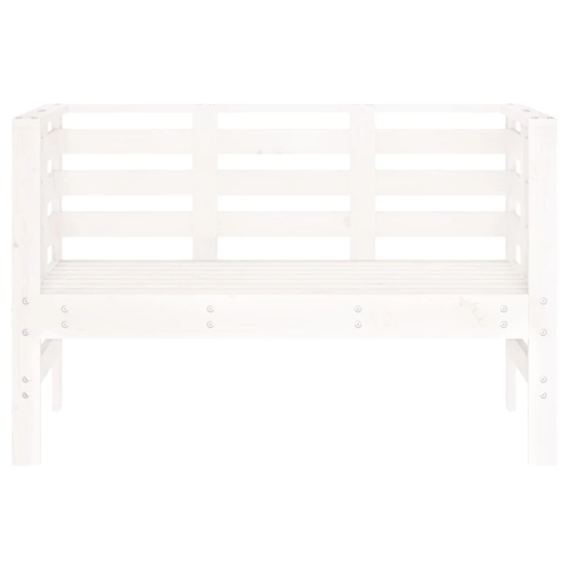 vidaXL dārza sols, balts, 111,5x53x71 cm, priedes masīvkoks