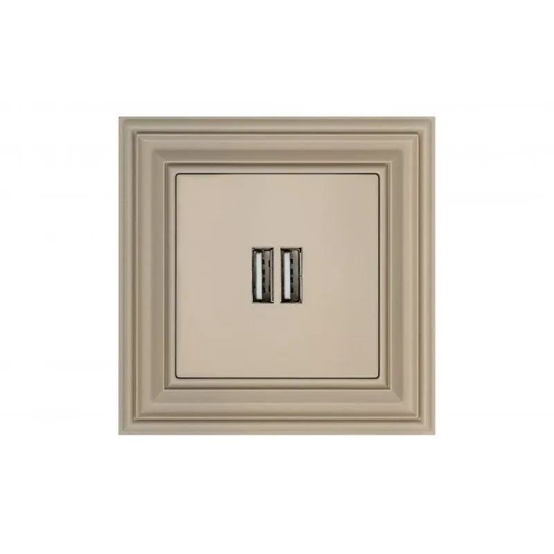 USB įkroviklis Liregus Retro, matinė kreminė sp.