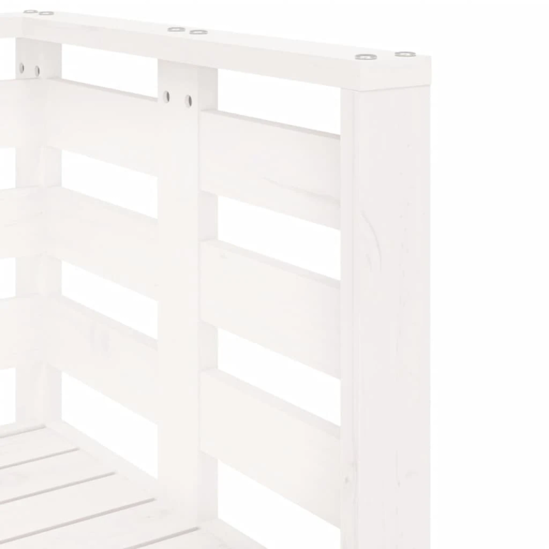 vidaXL 3-daļīgs dārza atpūtas mēbeļu komplekts, balts priedes koks