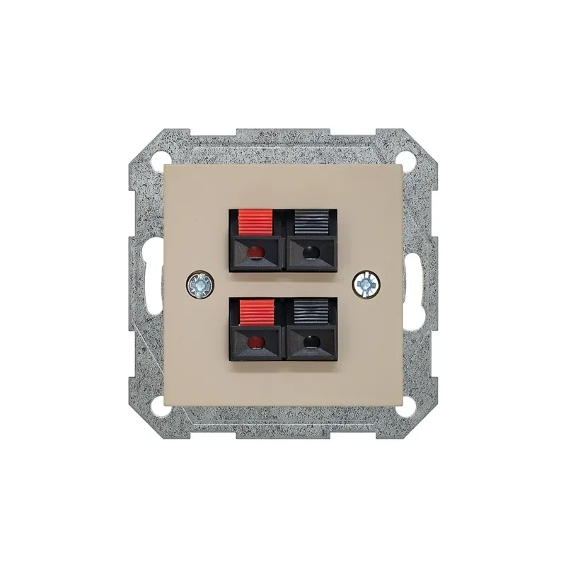 Audio skaļruņu kontaktligzda Liregus Retro, matēts krēmkrāsas tonis