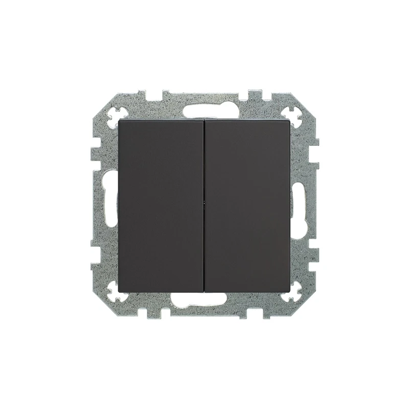 Slēdzis LIREGUS RETRO, 2 taustiņi, melnā krāsā