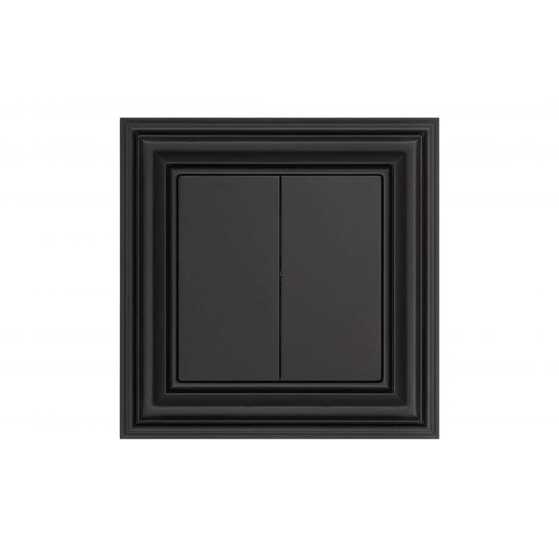 Slēdzis LIREGUS RETRO, 2 taustiņi, melnā krāsā