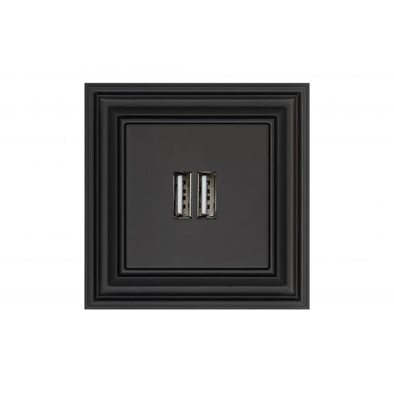 USB lādētājs LIREGUS RETRO, melnā krāsā