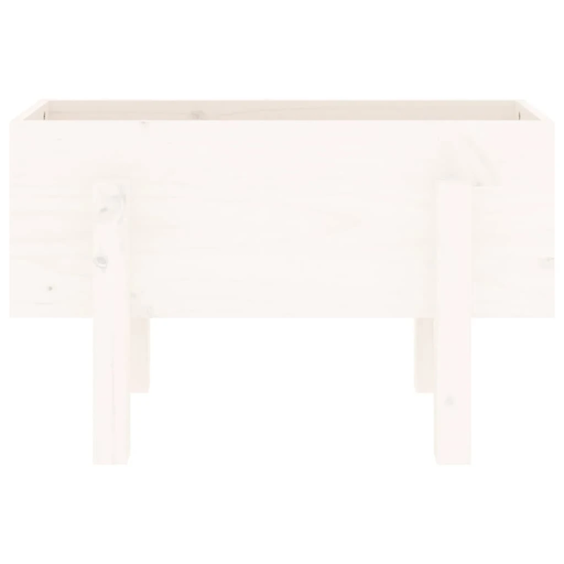 vidaXL dārza puķu kaste, balta, 62x30x38 cm, priedes masīvkoks