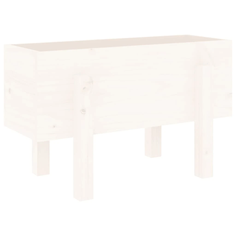 vidaXL dārza puķu kaste, balta, 62x30x38 cm, priedes masīvkoks