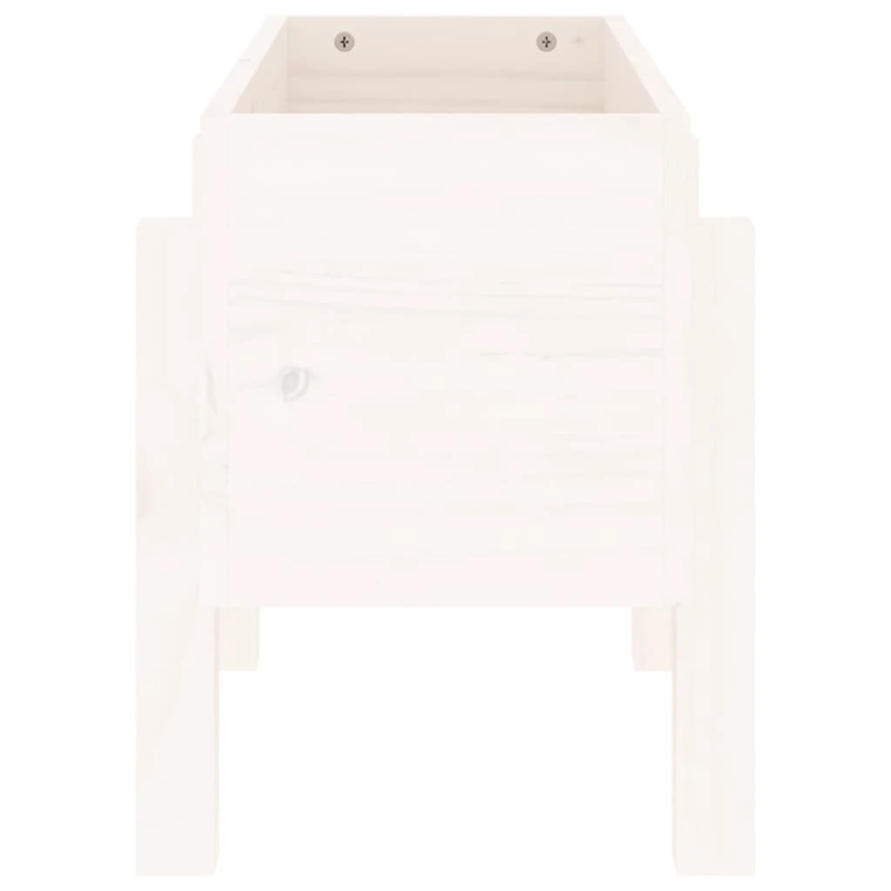 vidaXL dārza puķu kaste, balta, 62x30x38 cm, priedes masīvkoks