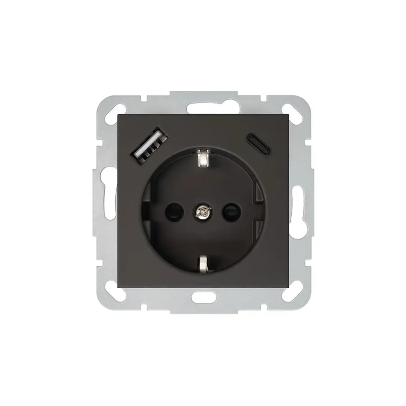 Kontaktligzda Liregus Retro IUK-3-01.R-ON59, Iezemēta rozete, matēts melns