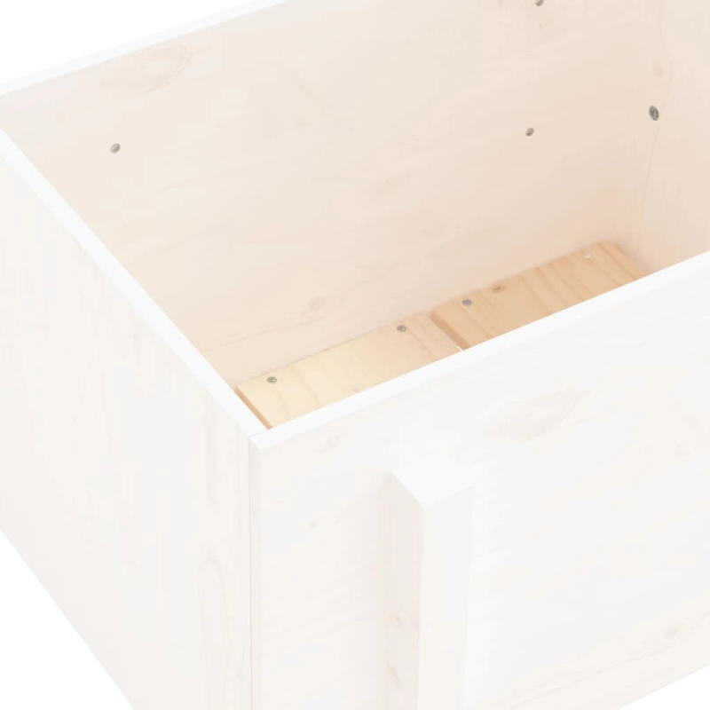 vidaXL dārza puķu kaste, balta, 62x50x57 cm, priedes masīvkoks