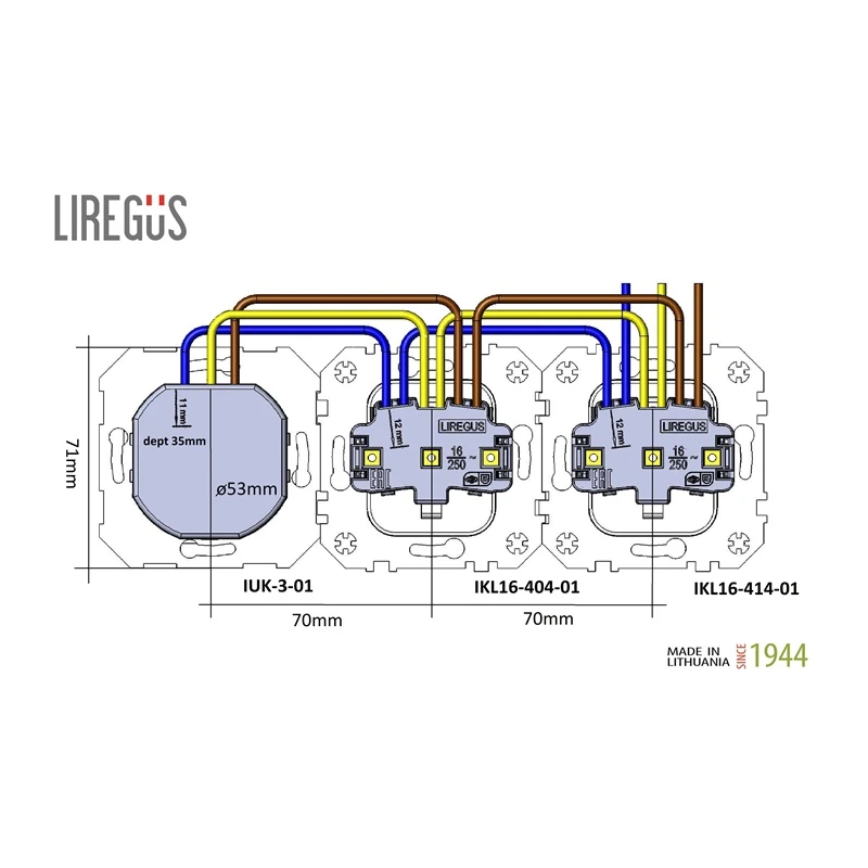 Rozete.USB A+C lādētājs Liregus Retro. melna