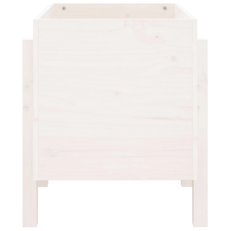 vidaXL dārza puķu kaste, balta, 62x50x57 cm, priedes masīvkoks