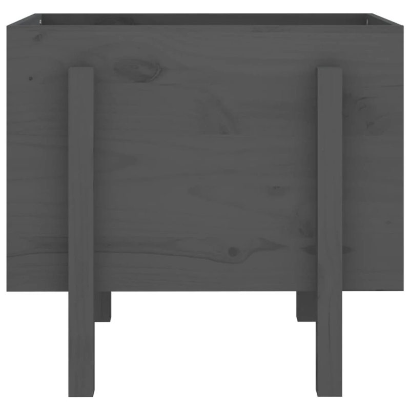 vidaXL dārza puķu kaste, pelēka, 62x50x57 cm, priedes masīvkoks