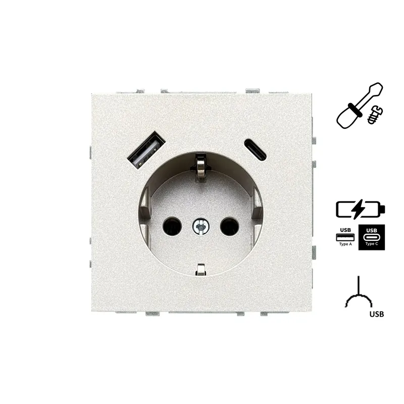 Kontaktligzda Liregus Modern IUK-3-01.M-CH, Iezemēta rozete, šampanieša