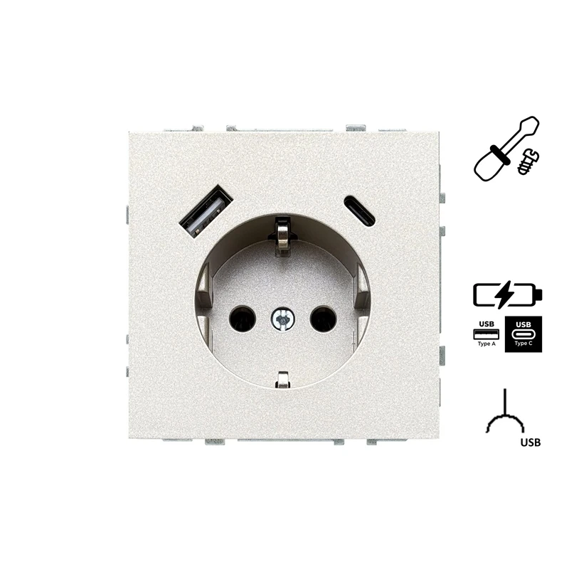 Rozete+usb a+c iuk-3-01.m-ch modern šamp