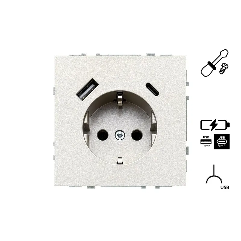 Kontaktligzda Liregus Modern IUK-3-01.M-CH, Iezemēta rozete, šampanieša